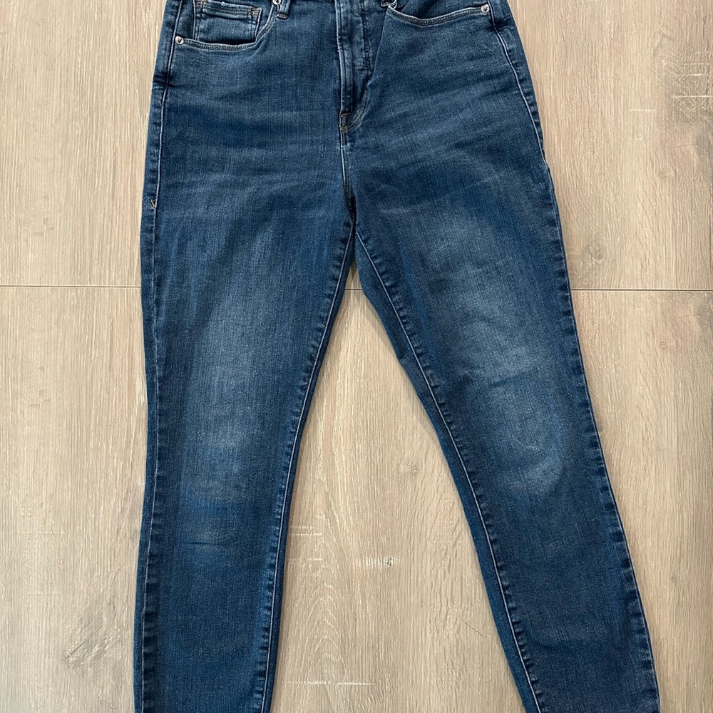 Good American Good Legs High Rise Skinny Jeans Sz 29 Dark Wash Stretch - Picture 3 of 5